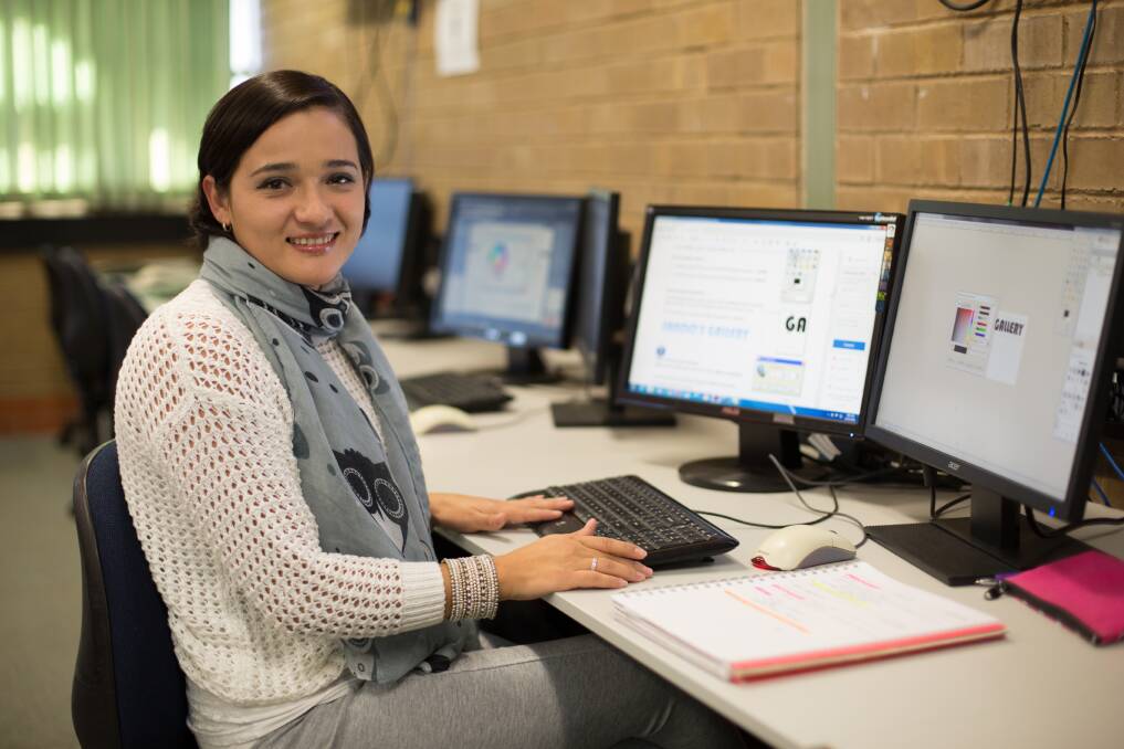 TAFE student Angelica Riano. Certificate I in Information, Digital Media and Technology has taken over as the most in-demand course at Forbes TAFE. 