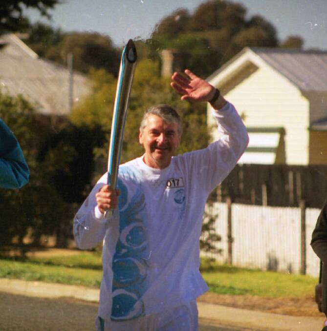 HONOUR: Murray Field was chosen to run with the Olympic Torch. 