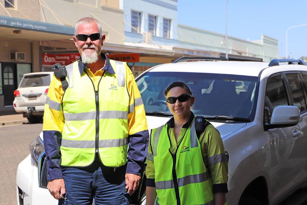 Forbes Shire Council Rangers Mat Wallis and Jessica Burbage.