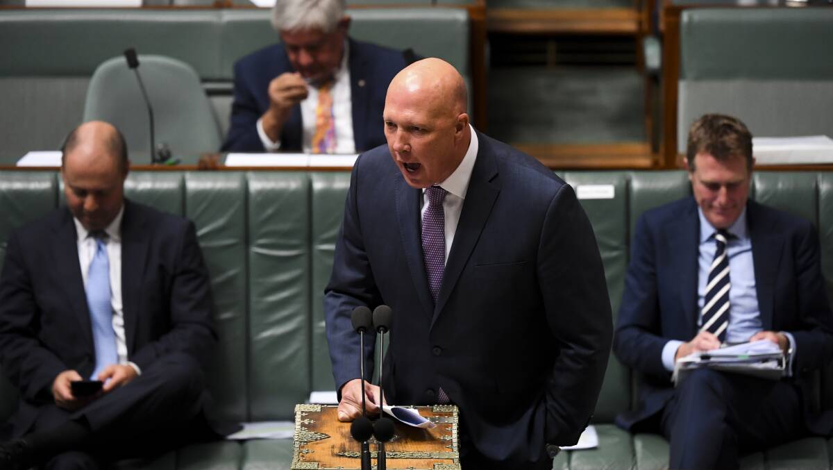 Peter Dutton's image is one of hard talking. Picture: AAP