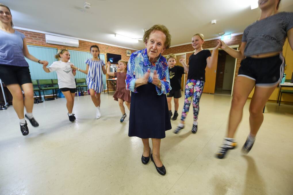 CLAP ALONG: A dance teacher for 77 years, Geraldine Ryan catches the train to Wodonga each Friday to teach her classes at Voelker Court Community Centre.