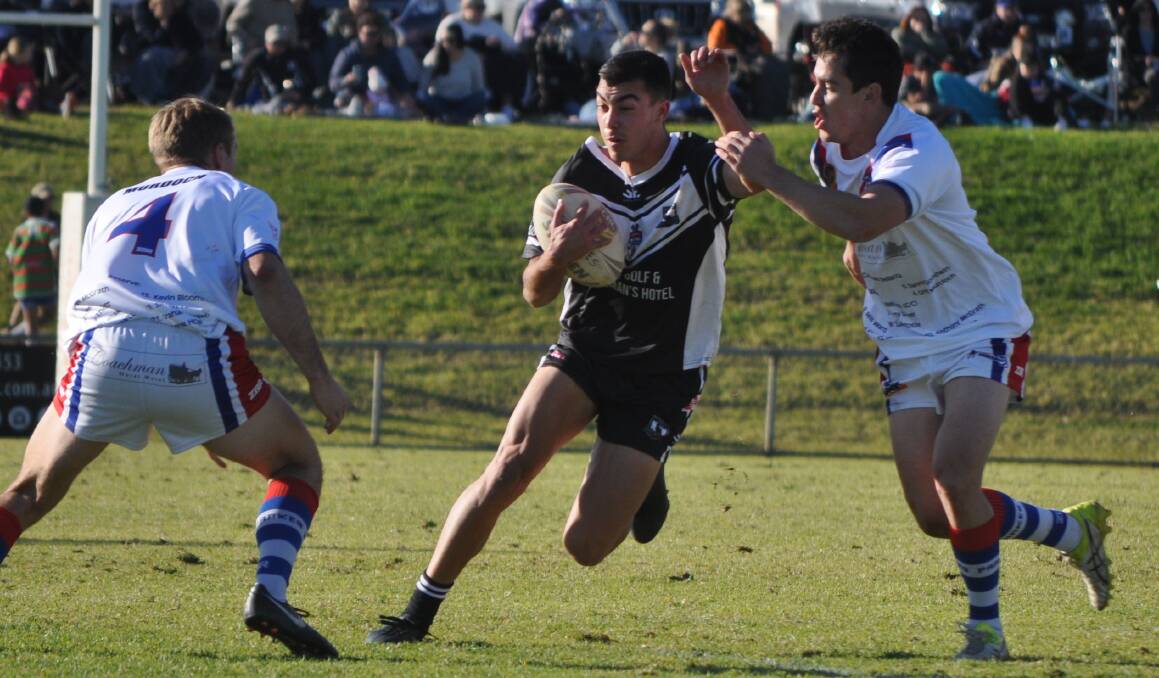 BURSTING THROUGH: Forbes fullback Charlie Staines has been one of the under 18s and first grade sides' best throughout the back-half of 2018. Photo: NICK McGRATH