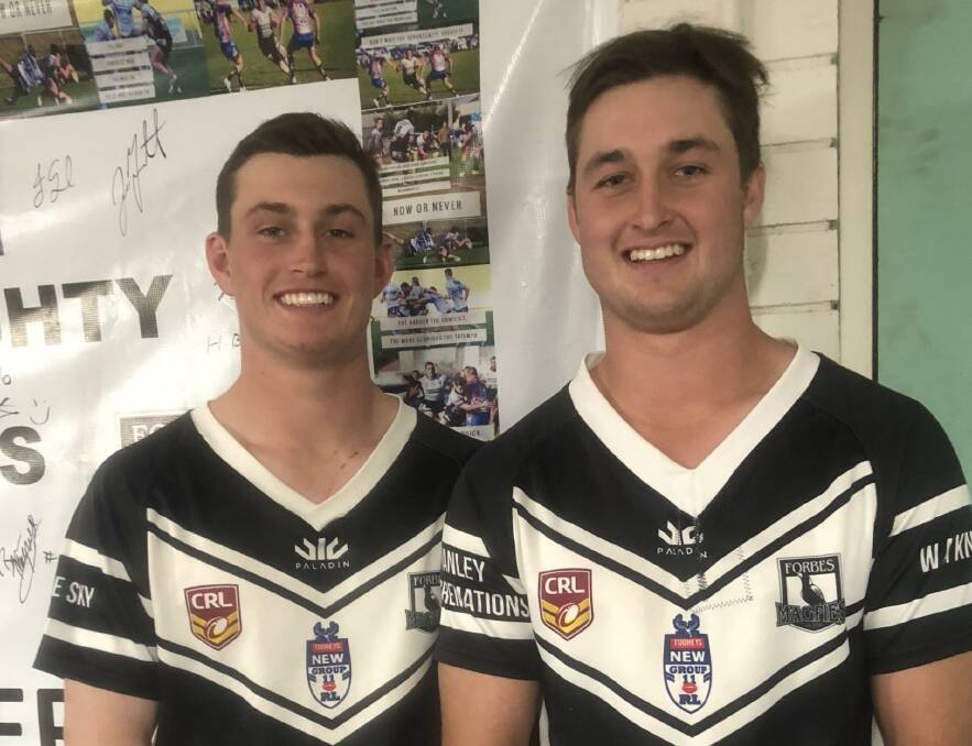 BROTHERS IN ARMS: Burke brothers, Jaiden (left) and Mitch (right), have enjoyed their first year of senior footy in the same team and will tackle the Group 11 grand final on Sunday at Dubbo. 