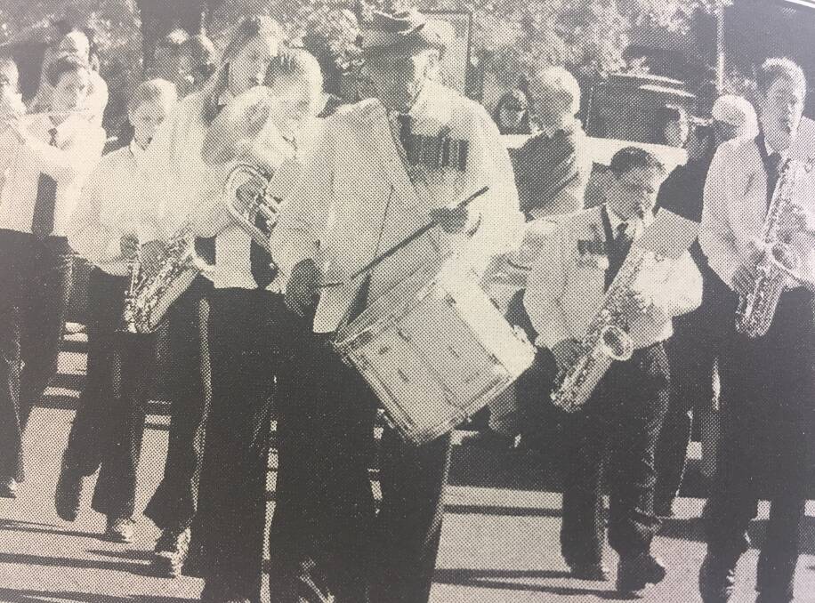 Devoted life member and drummer Don Tweedie leading the Forbes Town Band on Anzac Day 2006.