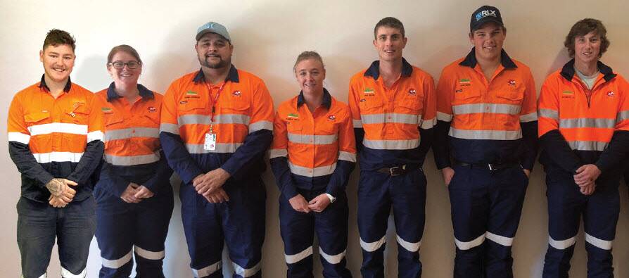 Jacob Molloy (right) with the other new trainees at Northparkes mine.