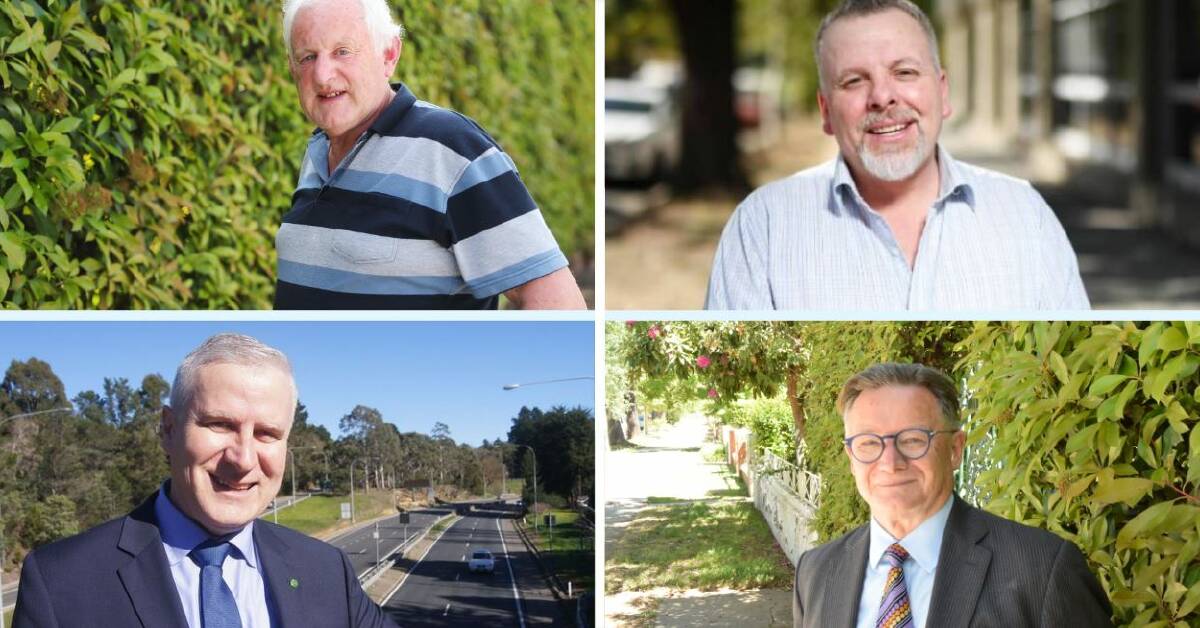 Riverina candidates (clockwise) Michael Bayles (Greens), Richard Foley (United Australia), Mark Jeffreson (Labor), , Michael McCormack (Liberals).