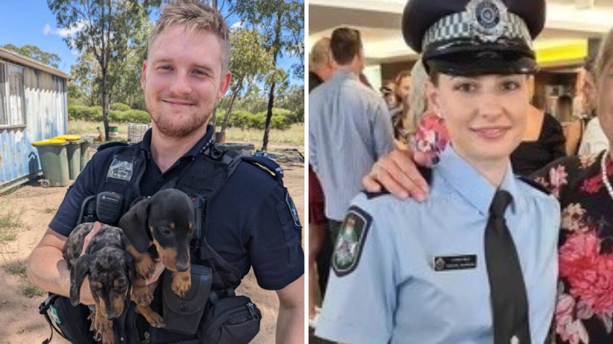 Constables Matthew Arnold, 26, and Rachel McCrow, 29. Pictures from Queensland Police