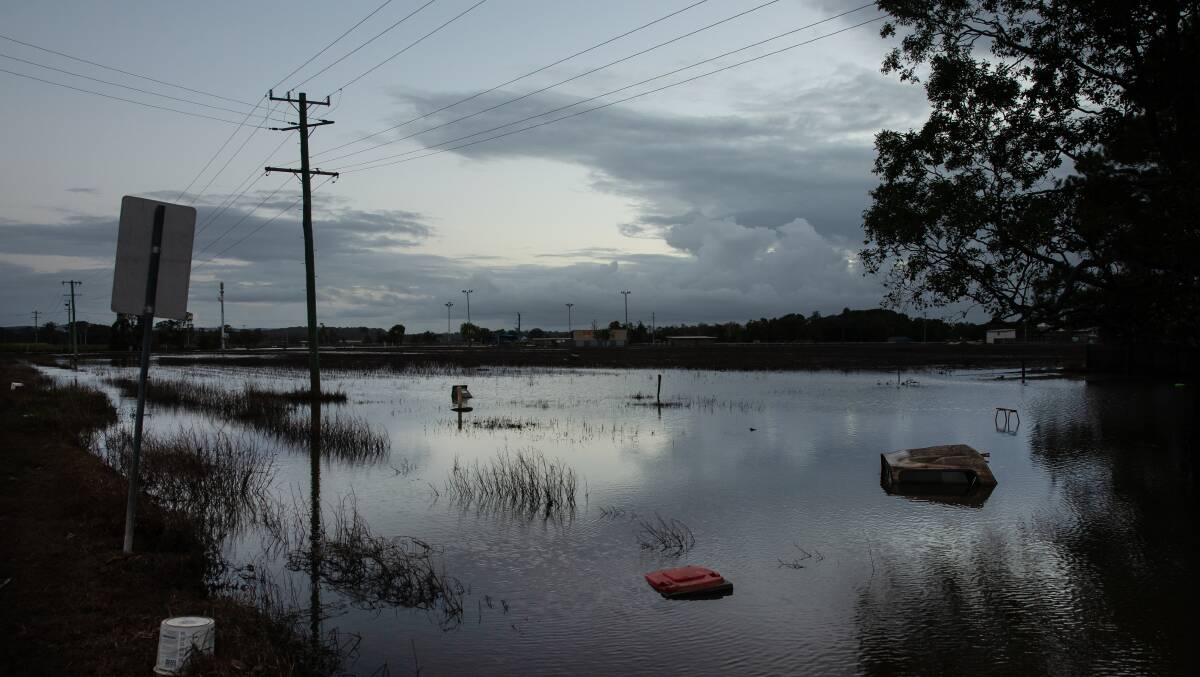 Flooding in Woodburn, NSW, in April. Picture: Marina Neil