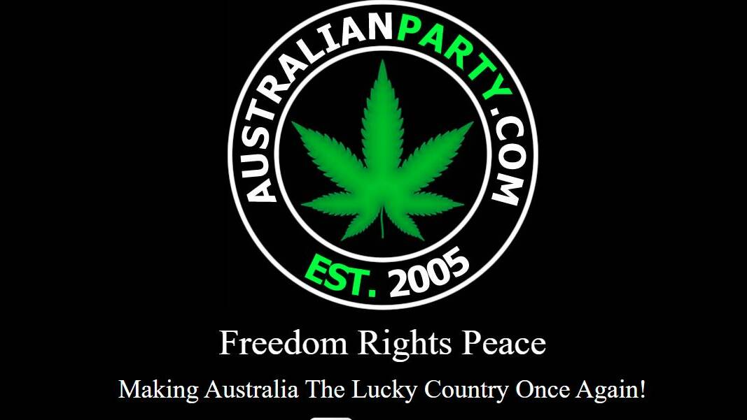 The home page of "bobkatter.com", hijacked by a group called Australianparty.com.