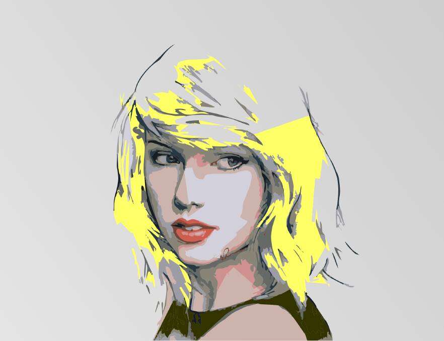 SWEPT: Taylor Swift's face framing hairstyles usually include a fringe. Illustration: Shutterstock