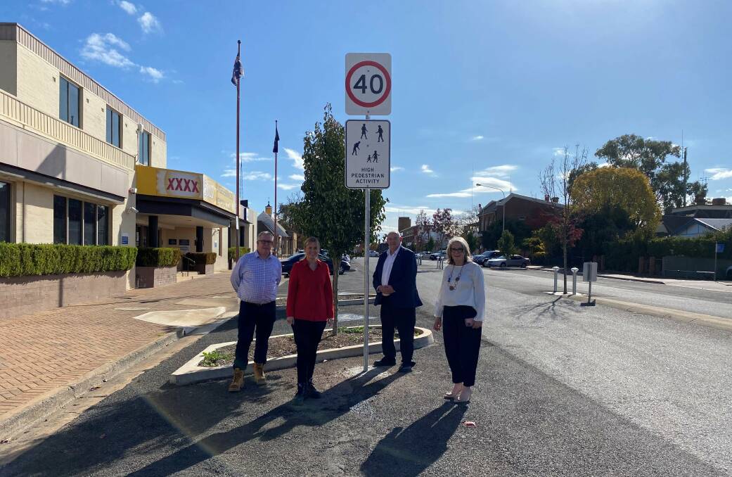 Alistair Lunn and Carol-Anne Nelson from Transport for NSW with Council General Manager Steve Loane and Mayor Phyllis Miller. 