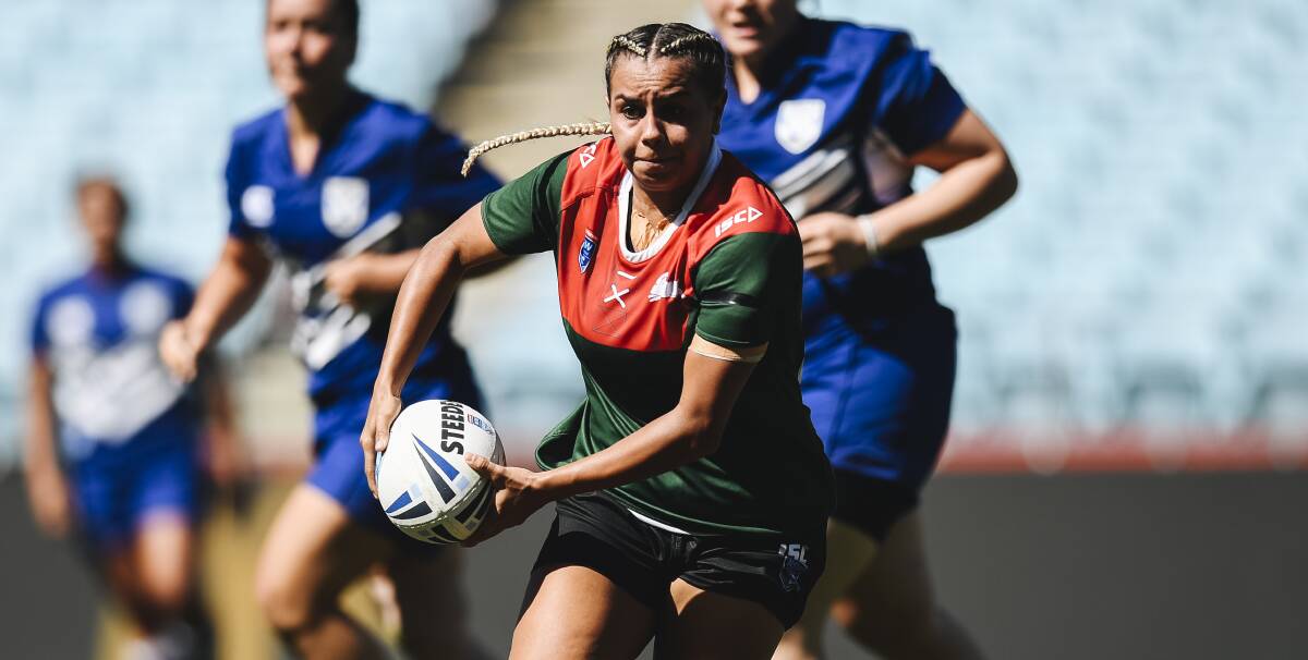 RIKKA THE RABBIT: Rikka Lamb-Lane in action for South Sydney during Friday's big win over the Bulldogs. Photo: SOUTH SYDNEY RABBITOHS
