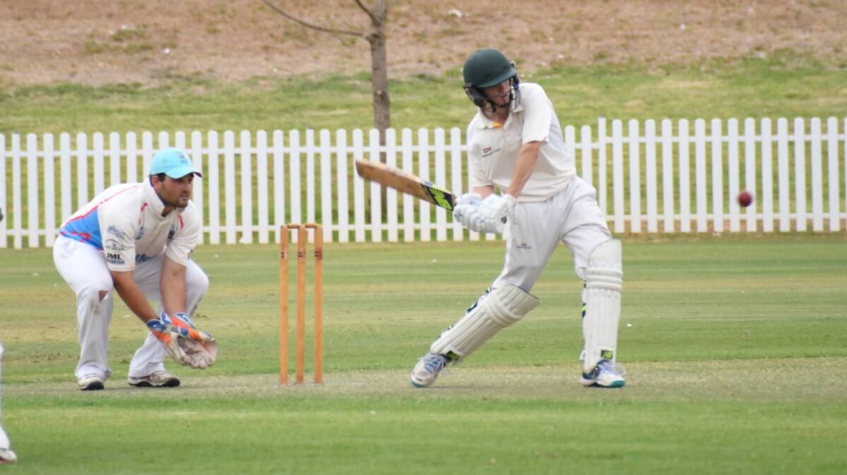 GET THERE: Jimmy Kuntze has improved as the season has gone on and against Rugby at No. 3 Oval on Saturday the South Dubbo youngster scored the first half century of his career. Photo: AMY McINTYRE