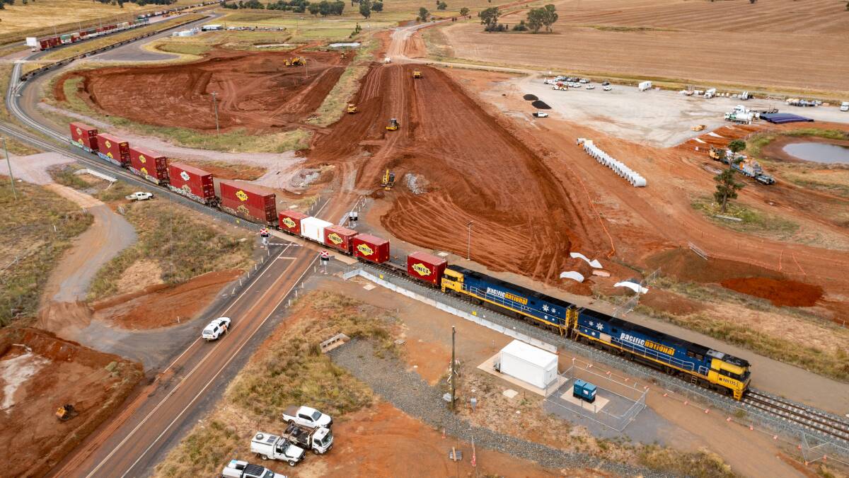 SAP PROGRESS: Photo showing Brolgan Road and the North West Link Rail Line, facing northeast, where construction has commenced on one of two new rail bridges. Photo: FULTON HOGAN.