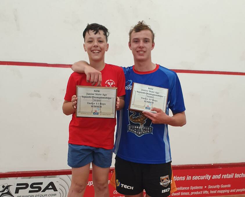 Winners: Henry Kross (left) and Lockie Miller (right) won the NSW State Title in the under 11 and 19 age groups respectively. Photo: Judy Kross.