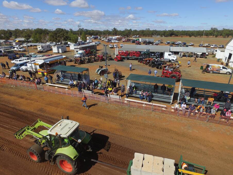 TRACTORS AS FAR AS THE EYE CAN SEE: A drone shot of the 2019 event. It is a great weekend for the whole family, with plenty to do! Photo: Mat Watt.