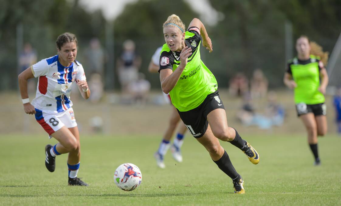 Canberra United forward Elise Thorsnes is returning to the W-League. Picture: Sitthixay Ditthavong