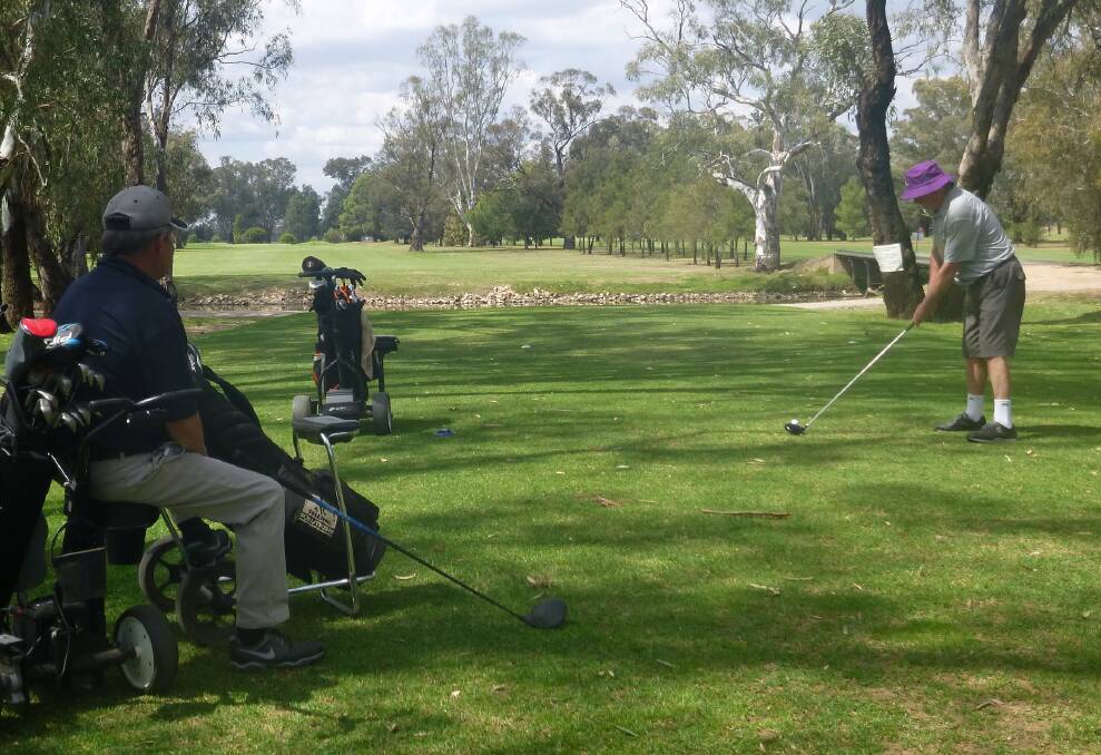 Barry Shine all set to do his thing on the 10th hole. Photo: CONTRIBUTED