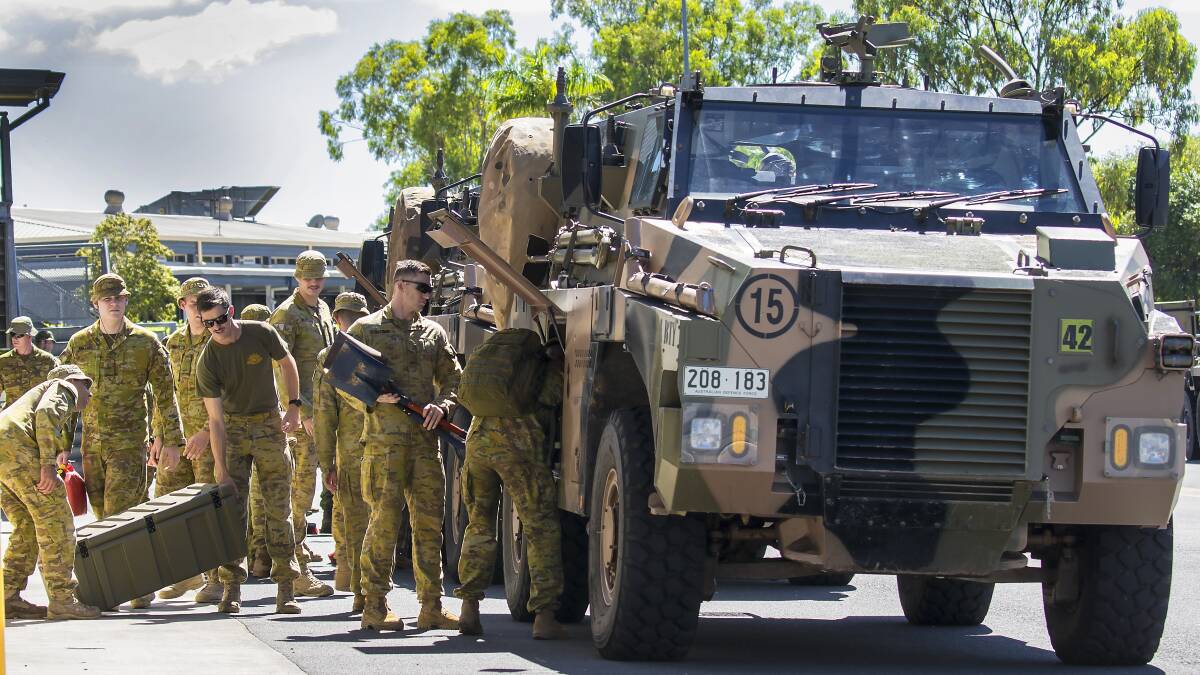 Australian Army soldiers from 2nd/14th Light Horse Regiment on Operation Flood Assist 2022. Picture: Department of Defence