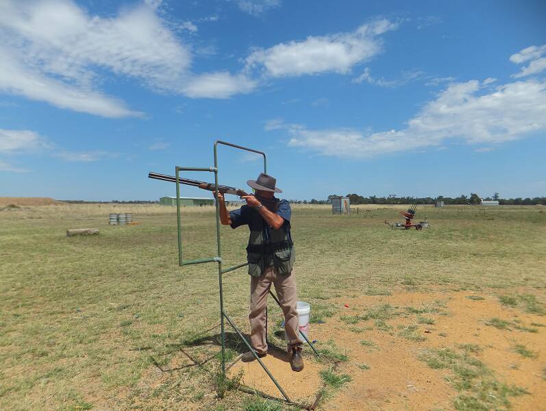 Norm Brook shooting five stand during the November shoot  in 2017. The next shoot for the sporting clay's will be Sunday, July 8 and is a 75 target handicap field shoot.