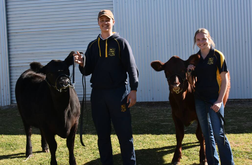 Jack Cole and Eliza Facey were two of the Forbes High School students who competed in Dubbo at the National All Breeds Junior Heifer Show.