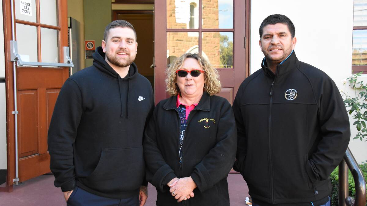 Steve Morris and Jeff Amatta from Brothers 4 Recovery with Yoorana Gunya's Donna Bliss.