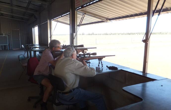  Matt Dwyer and John Dean shooting a 50metre Fox target shoot last February.  