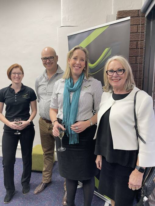 Kat Whiting, Greg Thornton, Clare Belfield and Phyllis Miller at the opening of the MBC office in Forbes. Photo supplied.
