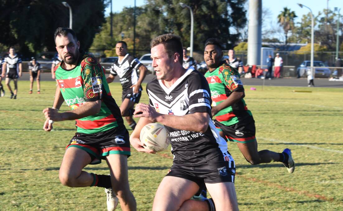 Jared Tyack running the ball during last weekend's victory against Dubbo Westside.