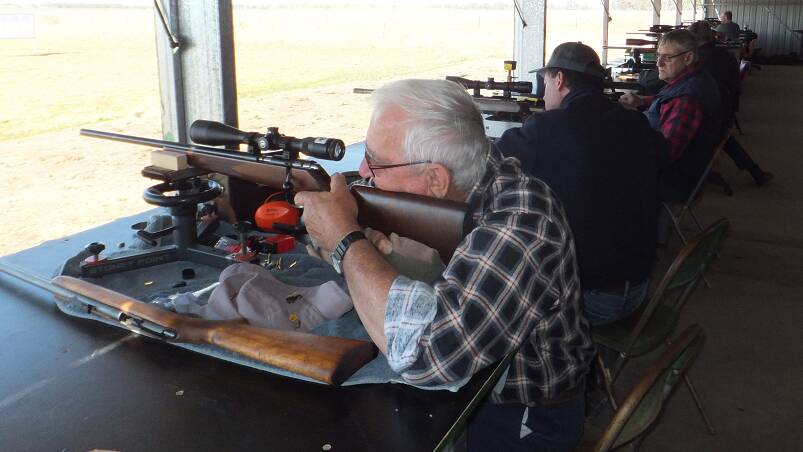 Brian Neilsen shooting the 50metre Rabbit target on August 8.