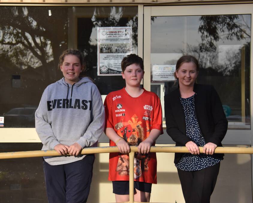 There's plenty on at the Youth and Community Centre these school holidays. Pictured Annika Dukes, Charles Zannes and Youth Officer Sarah Williams.