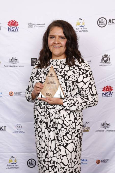 Taylor Williams has been presented with the Australian Aboriginal and Torres Strait Islander Student of the Year Award. Photo supplied