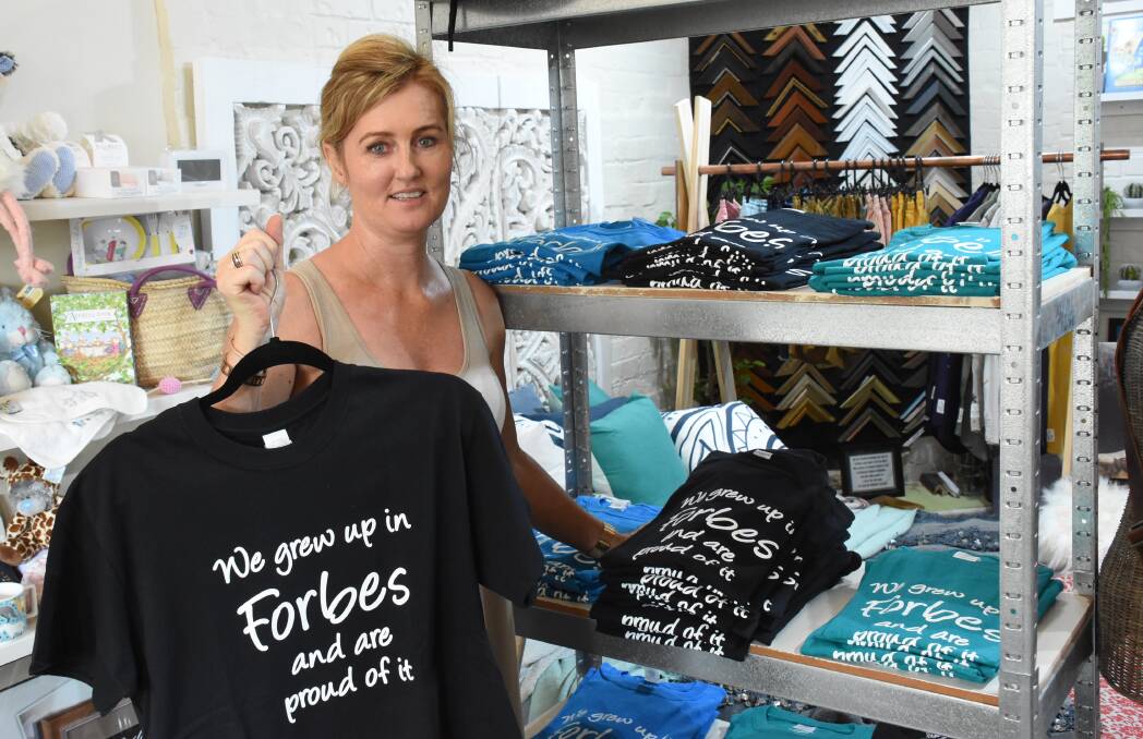 "We grew up in Forbes and are proud of it" t-shirt are available as part of this weekend's reunion. Janet Callaghan has them for sale at Painted Daisies this week and during Back to Forbes. 
