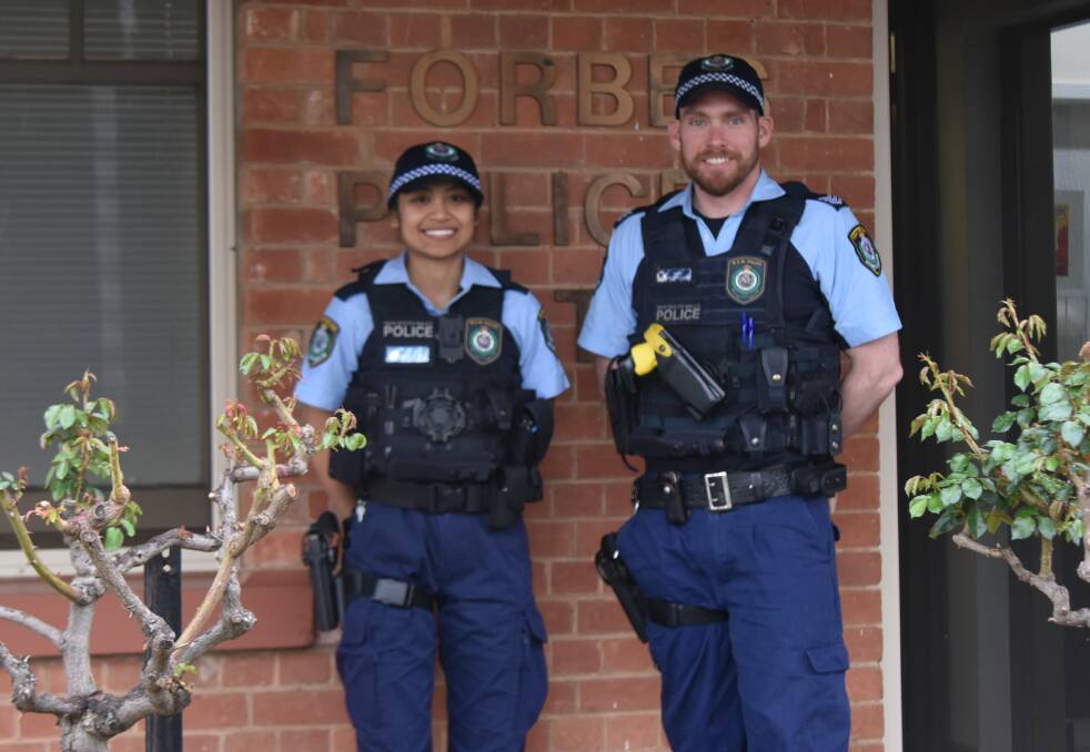 Probationary Constable Tidarat Nongkhu and Sergeant Dave Giblett have begun working at Forbes Police Station.