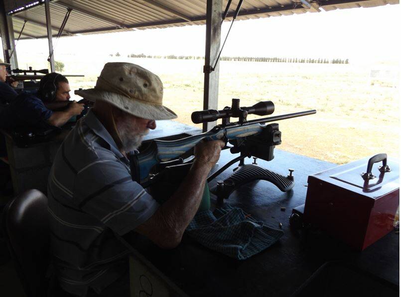 Bruce Runchel shooting at the 25metre Fox target shoot.