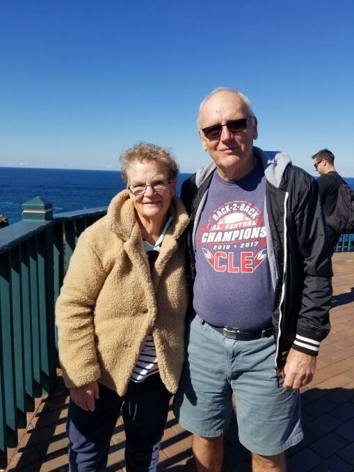 HOLDING STRONG: Swansea couple Beverley and John Cozad. John survived the White Island volcanic eruption in December and is slowly recovering in a Sydney hospital. The couple's son, also on the island, died in the disaster.
