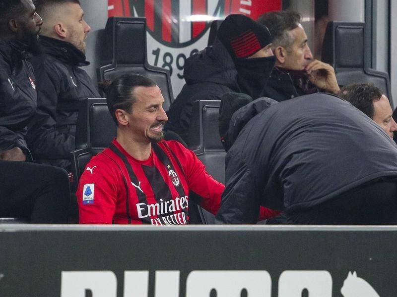 AC Milan's Zlatan Ibrahimovic receives medical assistance after being substituted against Juventus.