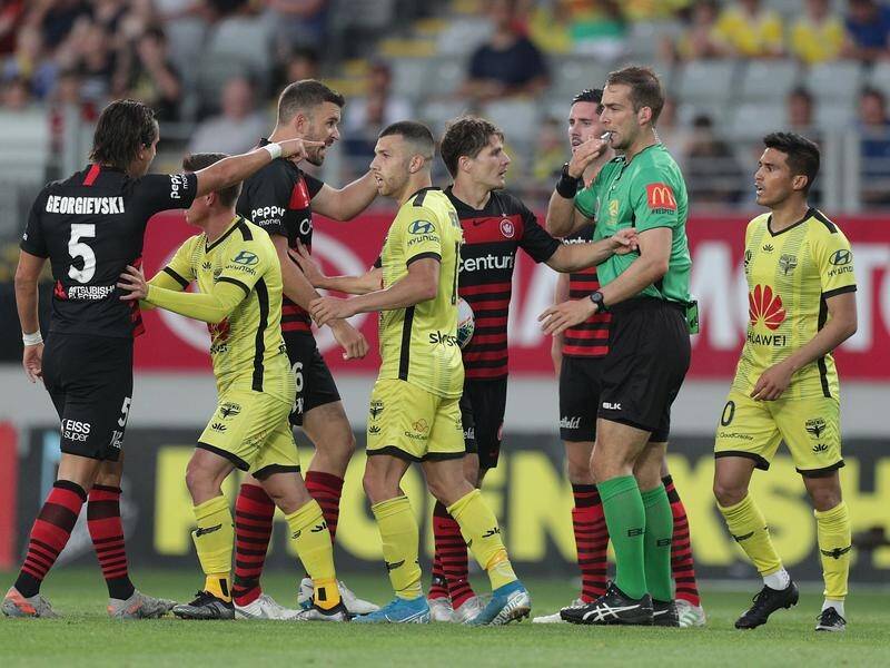 Tempers frayed during Western Sydney's A-League defeat to Wellington in Auckland.