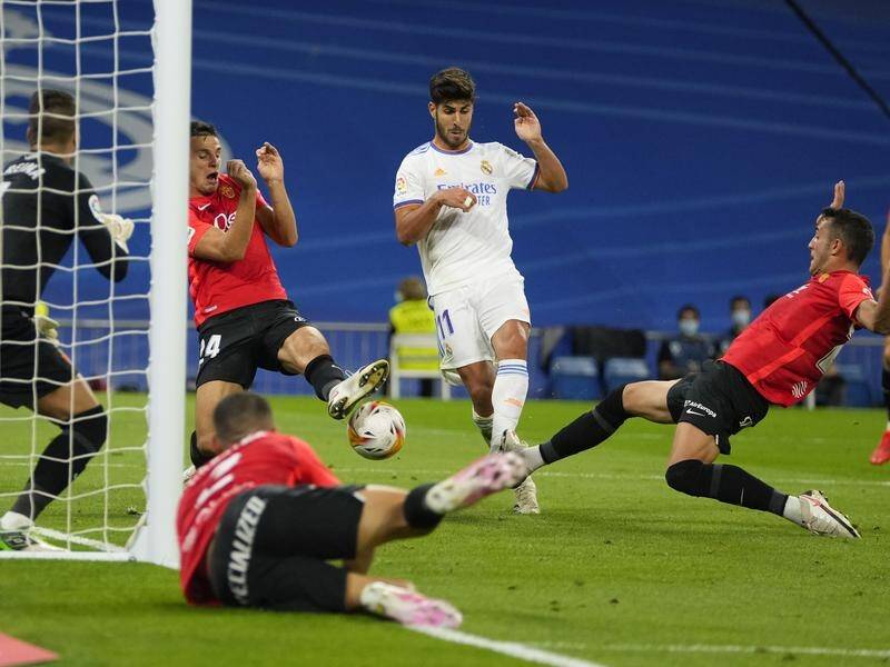 Real Madrid's Marco Asensio has netted three times in their La Liga drubbing of Real Mallorca.