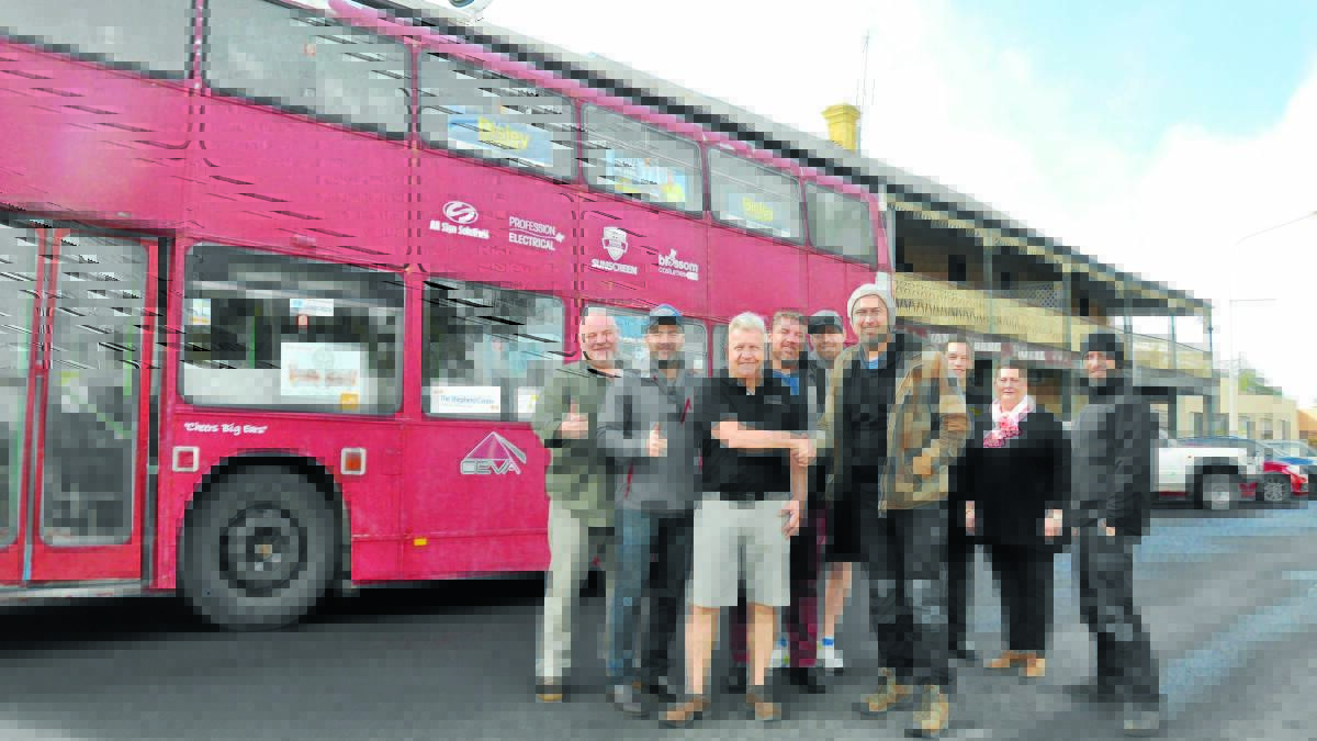 Angus Graham and friends had nearly completed their fundraising journey from Perth to Sydney when they called in to Forbes’ Vandenberg Hotel this week. Angus and crew are pictured outside the hotel with publicans Grant Clifton and Kim Fetherston.