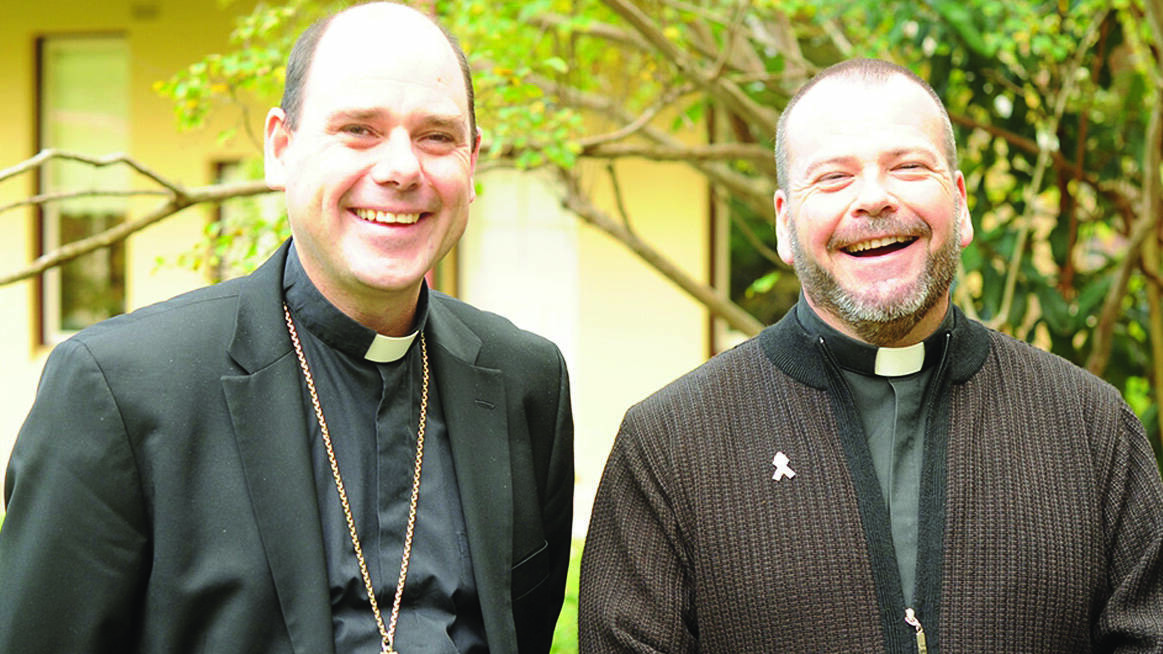 Bishop Michael Kennedy with Father Columba Macbeth-Green. Bishop Columba