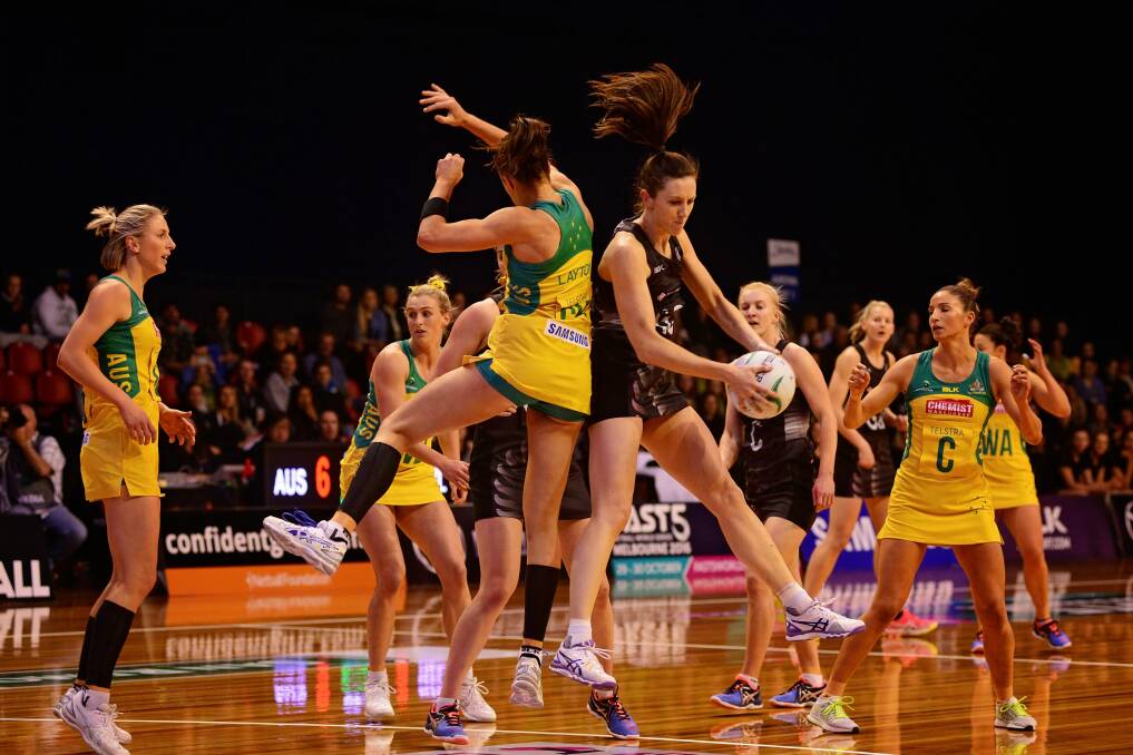 Build up: The planet's top two netball nations, Australia and New Zealand, get acquainted at the Silverdome in Prospect in 2016. Picture: Phillip Biggs