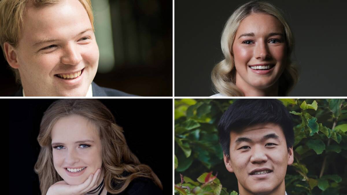 Victoria's 2021 Young Australian of the Year nominees: clockwise from top left, Dylan Langley, Tayla Harris, Nathaniel Diong and Keeley Johnson.