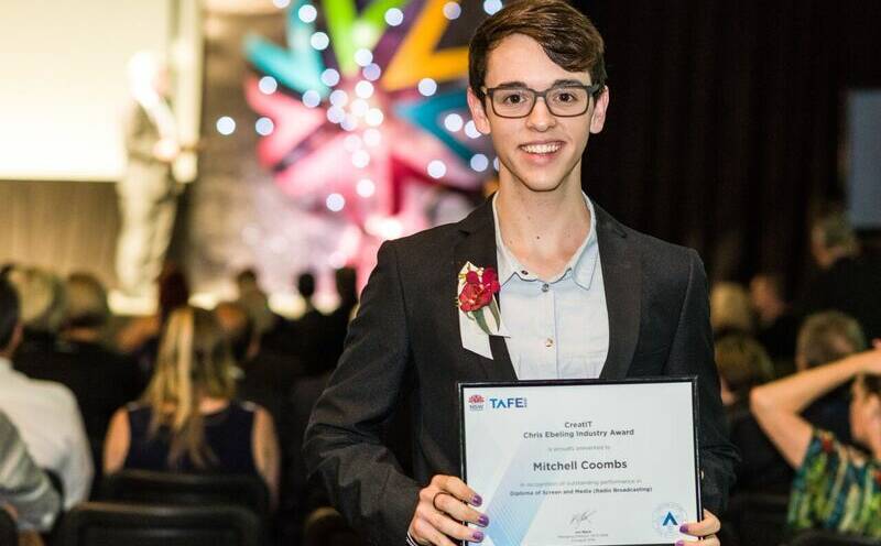 HONOUR: Mitchell Coombs of Bogan Gate has been awarded the CreatIT Chris Ebeling Industry Award at the Sydney TAFE 2016 Student Excellence Awards.