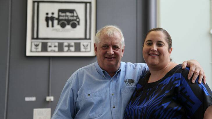 Abuse: Two Men and a Truck boss Catherine Gambrellis, with her father, company founder Richard Kuipers.