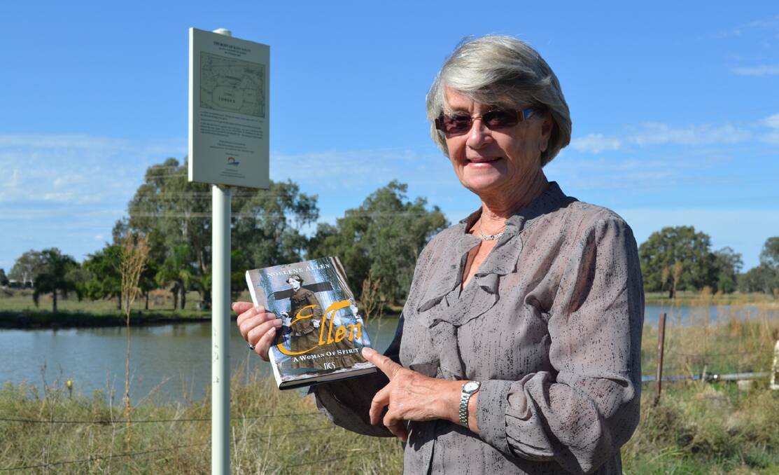 Noelene Allen at the site where Ellen Kelly's daughter Kate Foster is believed to have drowned at Lake Forbes.